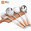 Hey lilas échantillon gratuit spatule wok en acier inoxydable